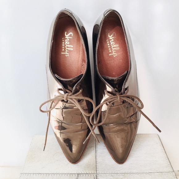 Shellys London Shoes - Shellys London Boston Chrome Pewter Leather Oxford